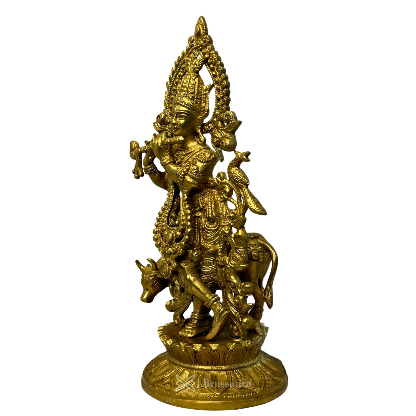 Brass Krishna Murti for Home and Decor Living Room Height 33 cm Weight 3.3 Kg