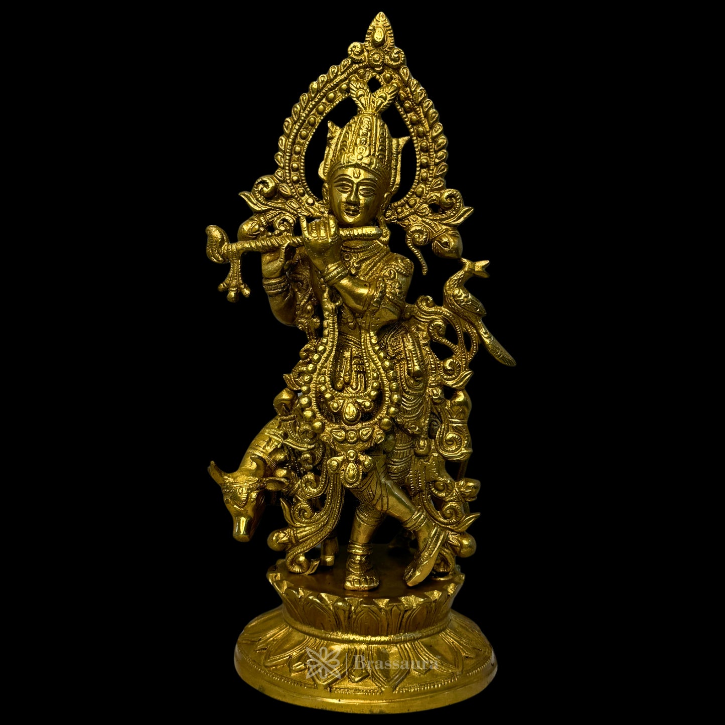 Brass Krishna Murti for Home and Decor Living Room Height 33 cm Weight 3.3 Kg