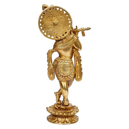 Brass Krishna Murti for Home and Decor Living Room Height 33 cm Weight 2.3 Kg