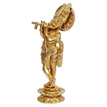 Brass Krishna Murti for Home and Decor Living Room Height 33 cm Weight 2.3 Kg