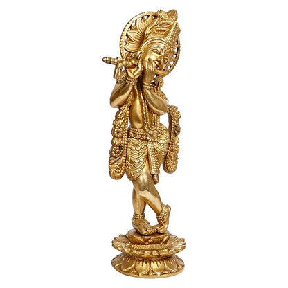 Brass Krishna Murti for Home and Decor Living Room Height 33 cm Weight 2.3 Kg