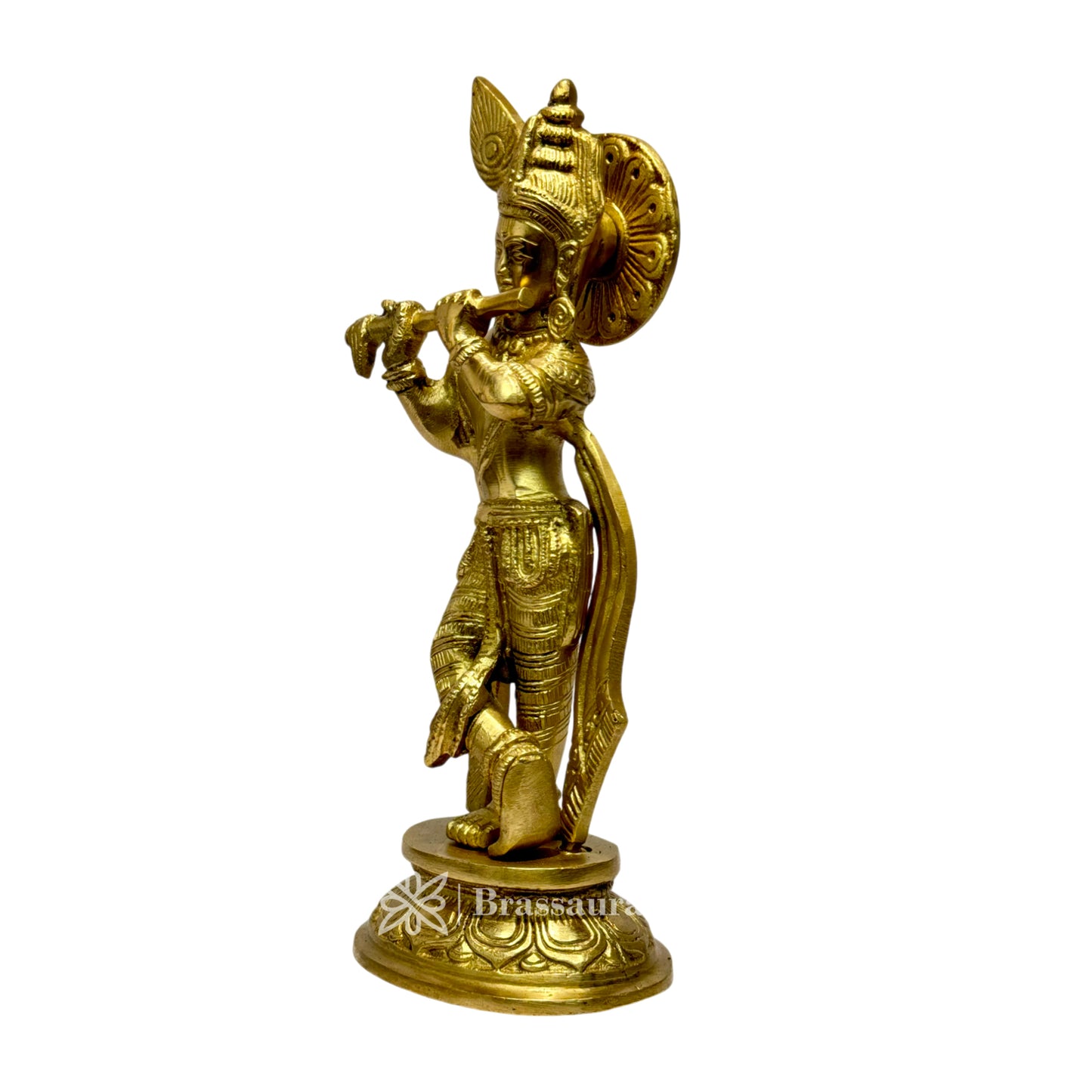 Brass Krishna Murti for Home and Decor Living Room Weight 1.9 Kg Height 10.5 cm