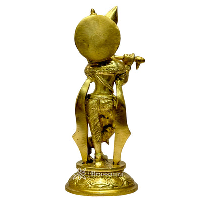 Brass Krishna Murti for Home and Decor Living Room Weight 1.9 Kg Height 10.5 cm