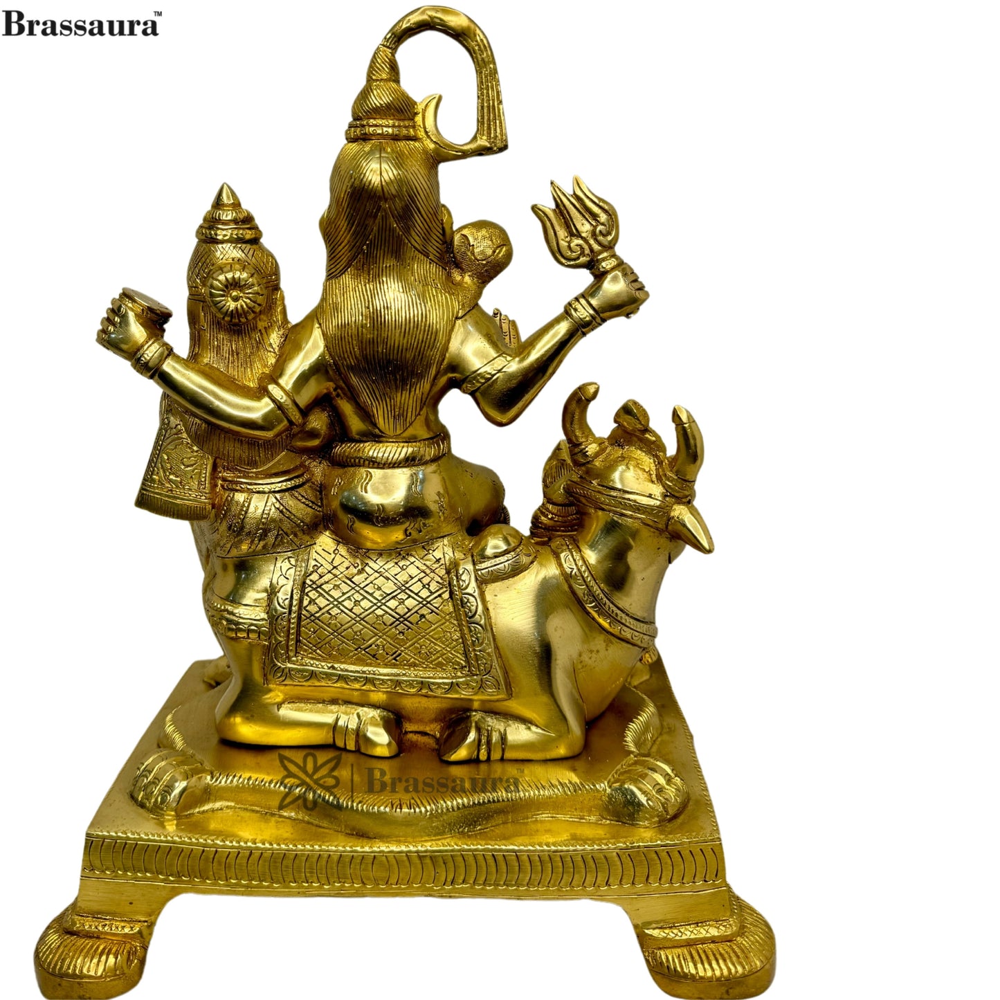 Brass Golden Shiva Parivar Murti for Home and Decor ShowPiece for Living Room Height 32 cm Weight 8.05 Kg