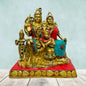 Brass Gem Stone Work Shiva Parivar Murti for Home and Decor ShowPiece for Living Room Height 25 cm Weight 5.65 Kg