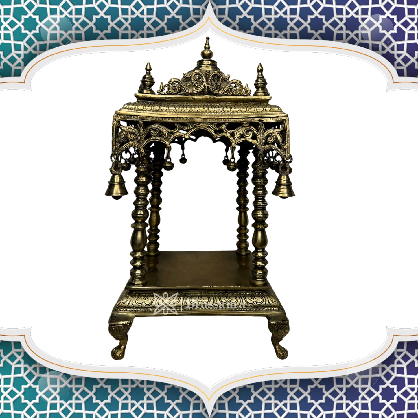 Brass Big Size Temple Statue for Home and Decor Show Piece for Prey Room Weight 14.5 Kg Height 30 cm