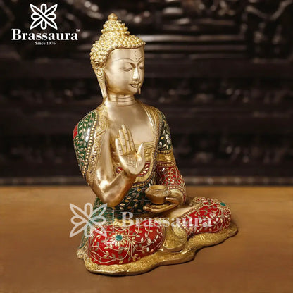 Brass Buddha For Home Décor And Gift Items Weight 15.95 Kg And Height 22.5 Inch