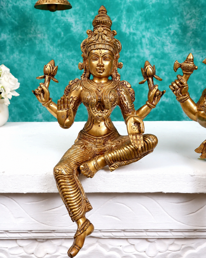 ब्रासोरा® वृंदावन वेणुगोपाल कृष्ण पीतल की प्रतिमा मोर के साथ | एंटीक नीला और सुनहरा रंग | ऊँचाई 20 इंच