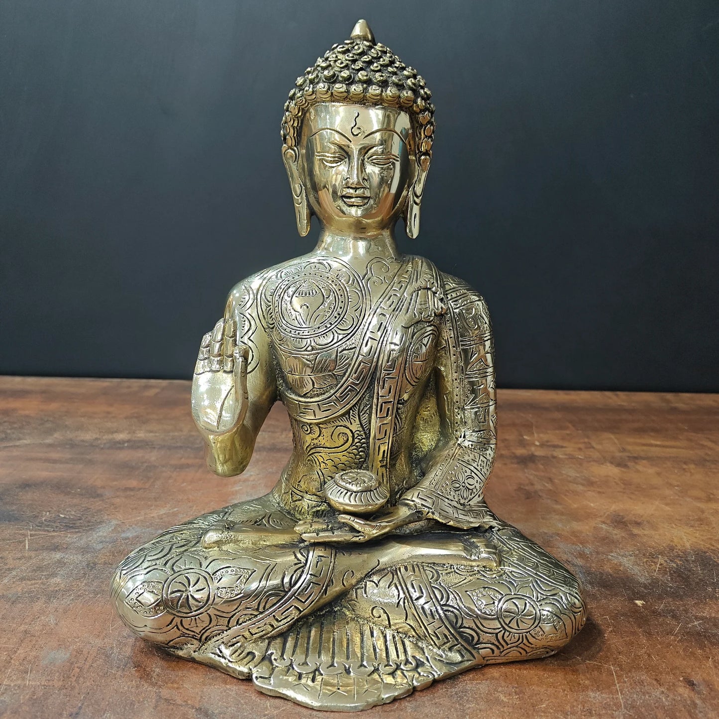 ब्रासोरा® वृंदावन वेणुगोपाल कृष्ण पीतल की प्रतिमा मोर के साथ | एंटीक नीला और सुनहरा रंग | ऊँचाई 20 इंच