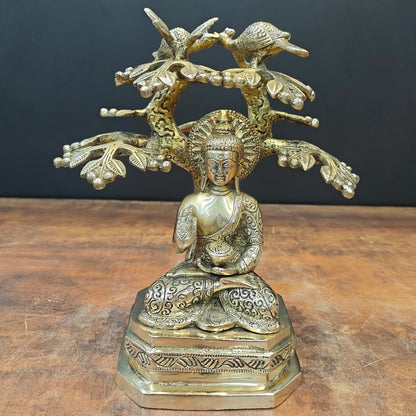 ब्रासोरा® वृंदावन वेणुगोपाल कृष्ण पीतल की प्रतिमा मोर के साथ | एंटीक नीला और सुनहरा रंग | ऊँचाई 20 इंच