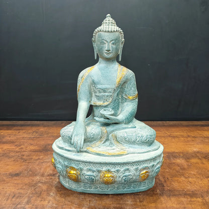 Brassaura® Handmade Meditating Buddha Statue | Premium Decorative Buddha Idol for Home, Office, Meditation Room & Living Room Décor | Height 22 Inches | 17 Kg