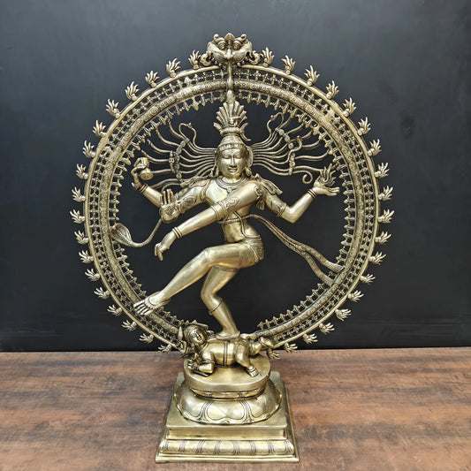 Brassaura® Lord Nataraja Brass Statue | Cosmic Dance of Creation & Destruction | Height 24 Inches & Weight 23 Kgs