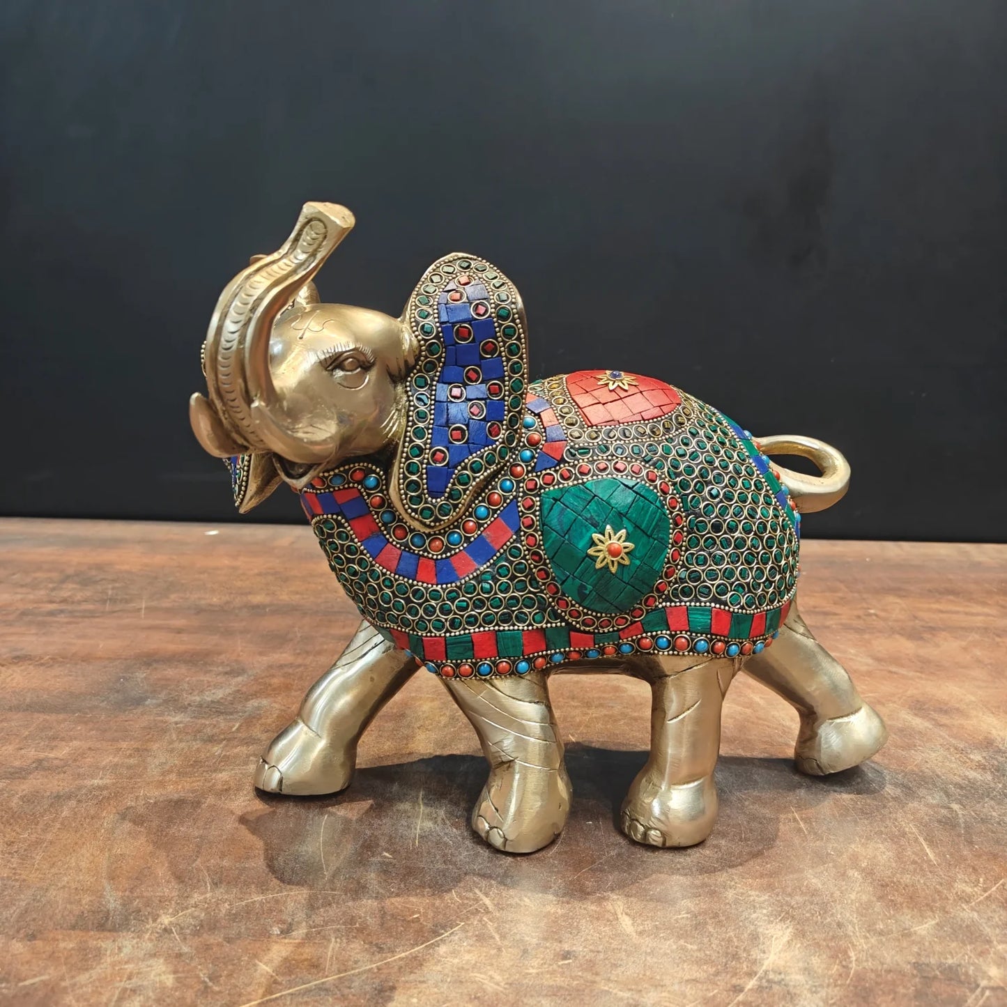 ब्रासोरा® वृंदावन वेणुगोपाल कृष्ण पीतल की प्रतिमा मोर के साथ | एंटीक नीला और सुनहरा रंग | ऊँचाई 20 इंच