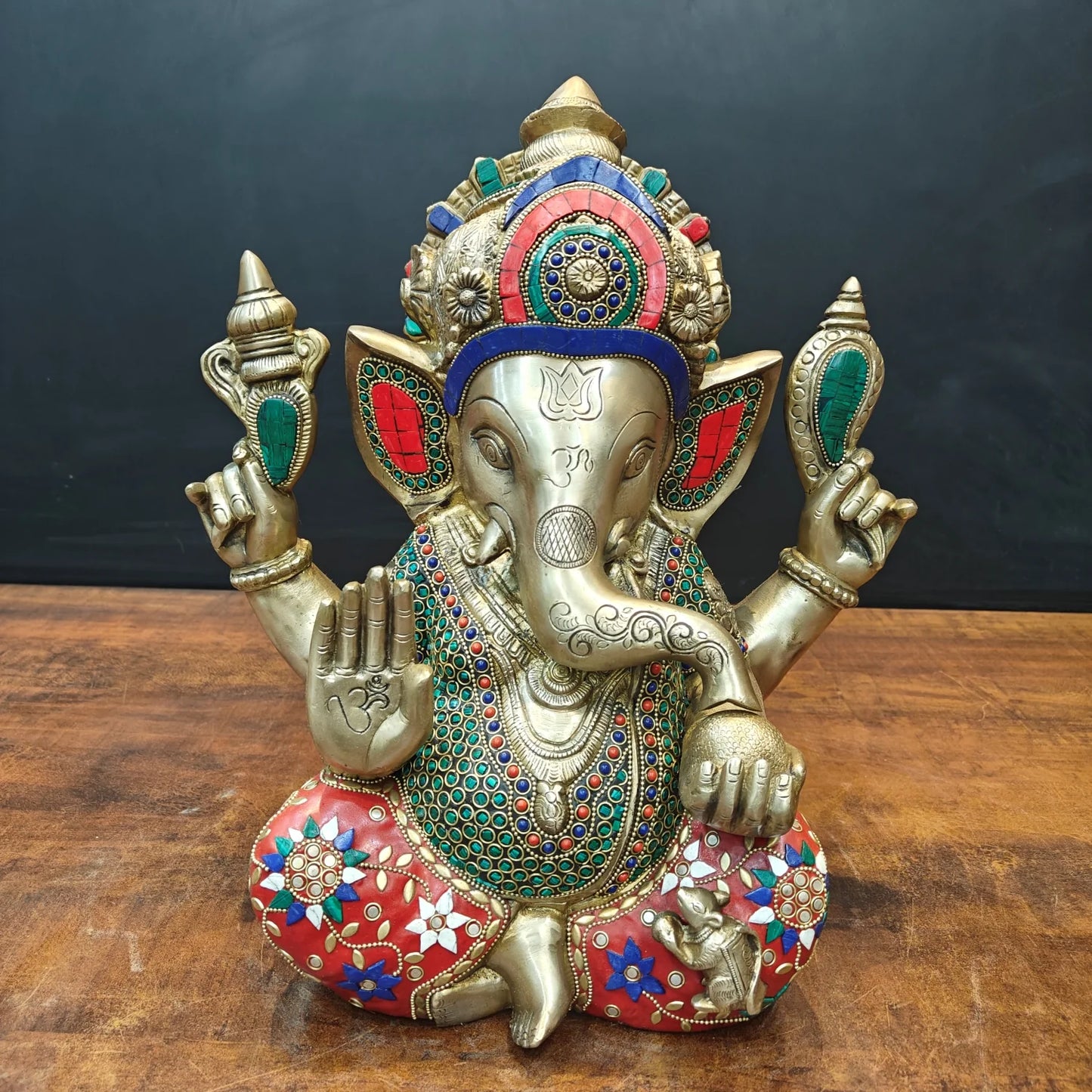 ब्रासोरा® वृंदावन वेणुगोपाल कृष्ण पीतल की प्रतिमा मोर के साथ | एंटीक नीला और सुनहरा रंग | ऊँचाई 20 इंच
