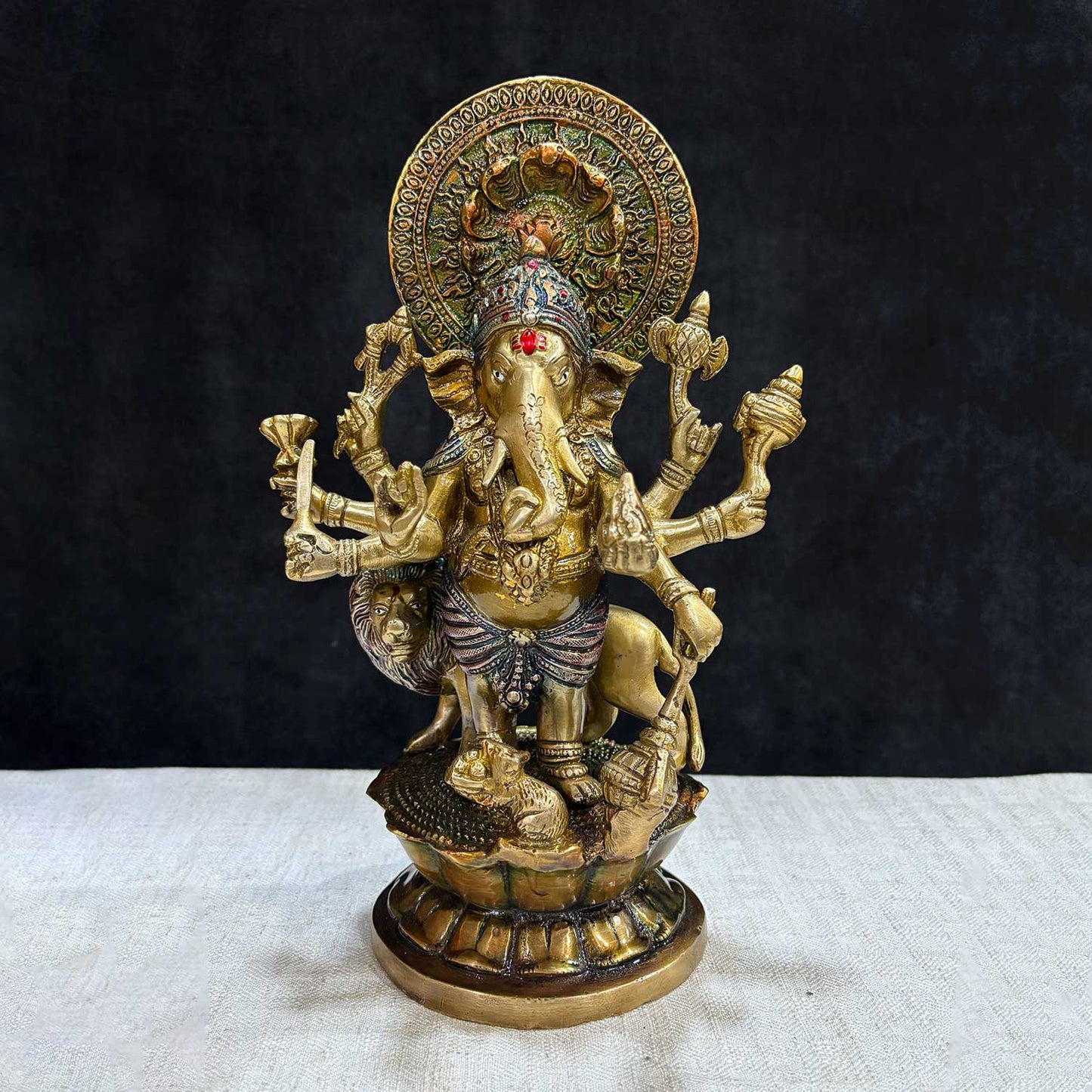 Brassaura® Brass Ganesh Idol Divine Presence for Prosperity | Height 11.6 Inches