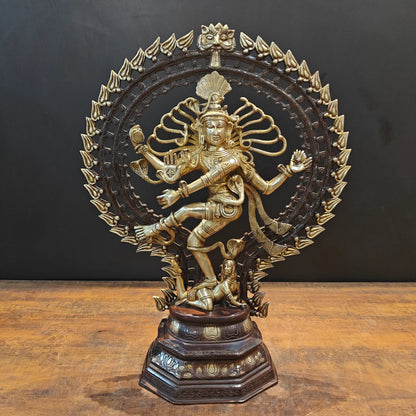 Brassaura® Brass Nataraja Statue | Lord Shiva Dancing in Cosmic Tandava | Handcrafted Brass Sculpture for Home Temple, Pooja Room & Spiritual Décor | Height 28 Inches | 19 Kg