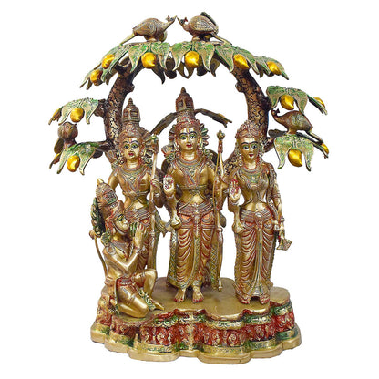 Brassaura® Brass Ram Darbar Idol with Mango Tree | Height 29 Inches