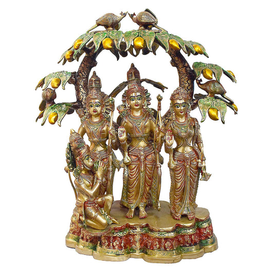 Brassaura® Brass Ram Darbar Idol with Mango Tree | Height 29 Inches