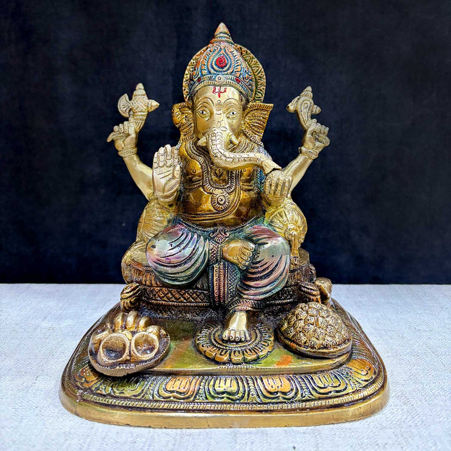 Brassaura® Brass Sacred Ganesh Idol | Height 9.1 Inches