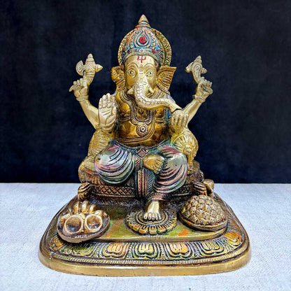 Brassaura® Brass Sacred Ganesh Idol | Height 9.1 Inches