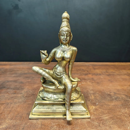 Brassaura® Brass Apsara Lady Statue | Traditional Dancing Lady Figurine | Elegant Brass Sculpture for Home Décor & Artistic Interiors | 8.5 Inches | 2.4 Kg