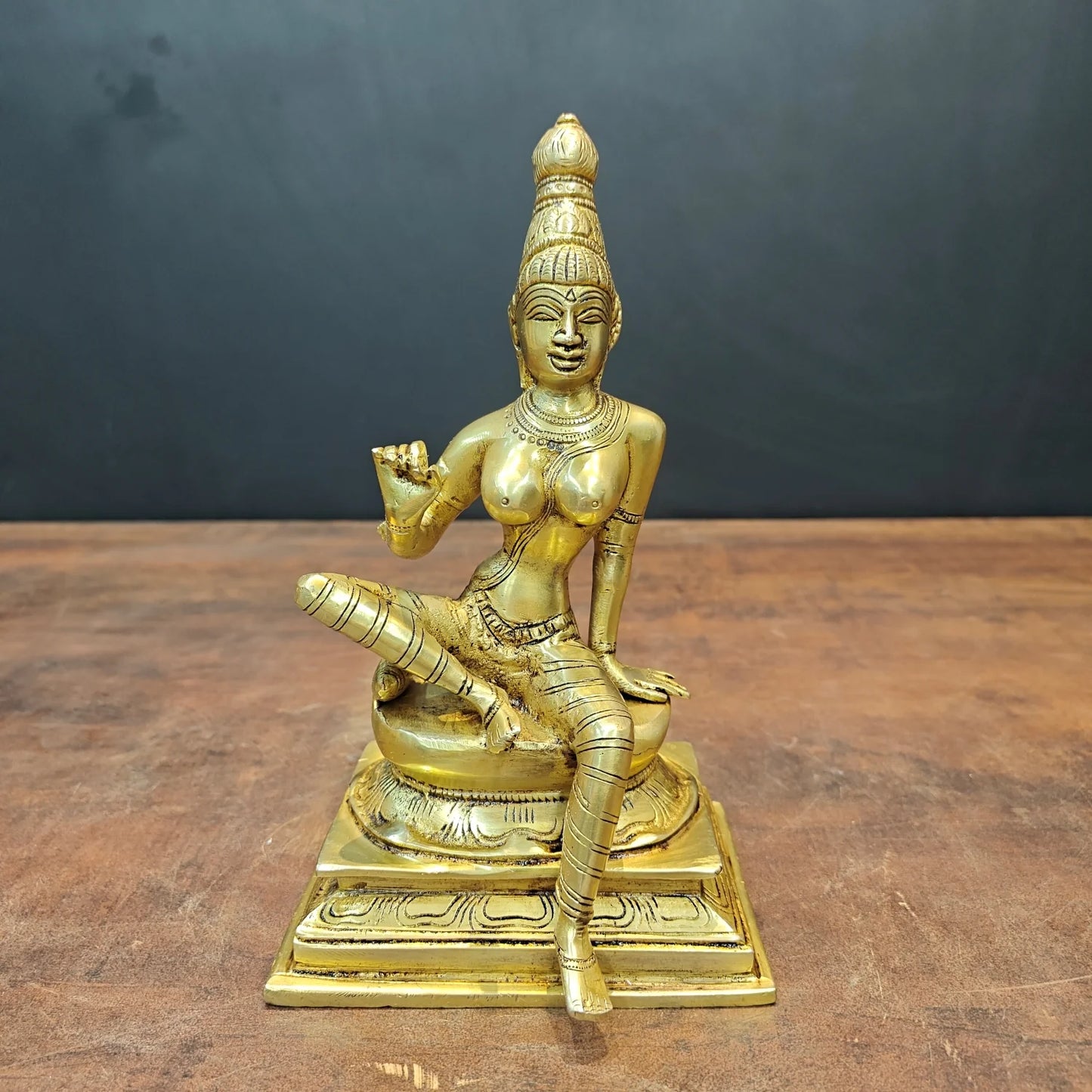 Brassaura® Brass Apsara Lady Statue | Traditional Dancing Lady Figurine | Elegant Brass Sculpture for Home Décor & Artistic Interiors | 8.5 Inches | 2.4 Kg