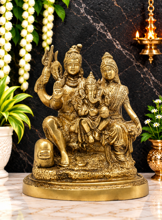 Brassaura® Brass Classic Shiv Family  Height 6 Inches | Weight 1.4 kgs