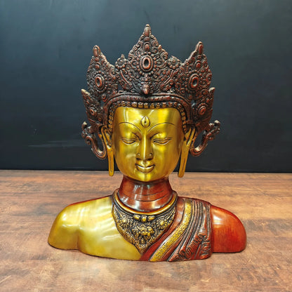ब्रासोरा® वृंदावन वेणुगोपाल कृष्ण पीतल की प्रतिमा मोर के साथ | एंटीक नीला और सुनहरा रंग | ऊँचाई 20 इंच
