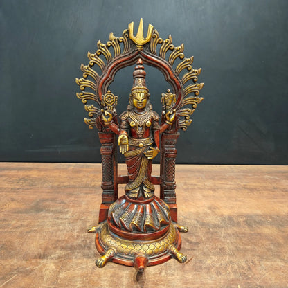 Brassaura® 16.5 Inch Brass Lord Venkateswara Statue | Handcrafted Tirupati Balaji Idol for Home Temple, Pooja Room & Spiritual Décor | Antique Finish | 7.5 Kg