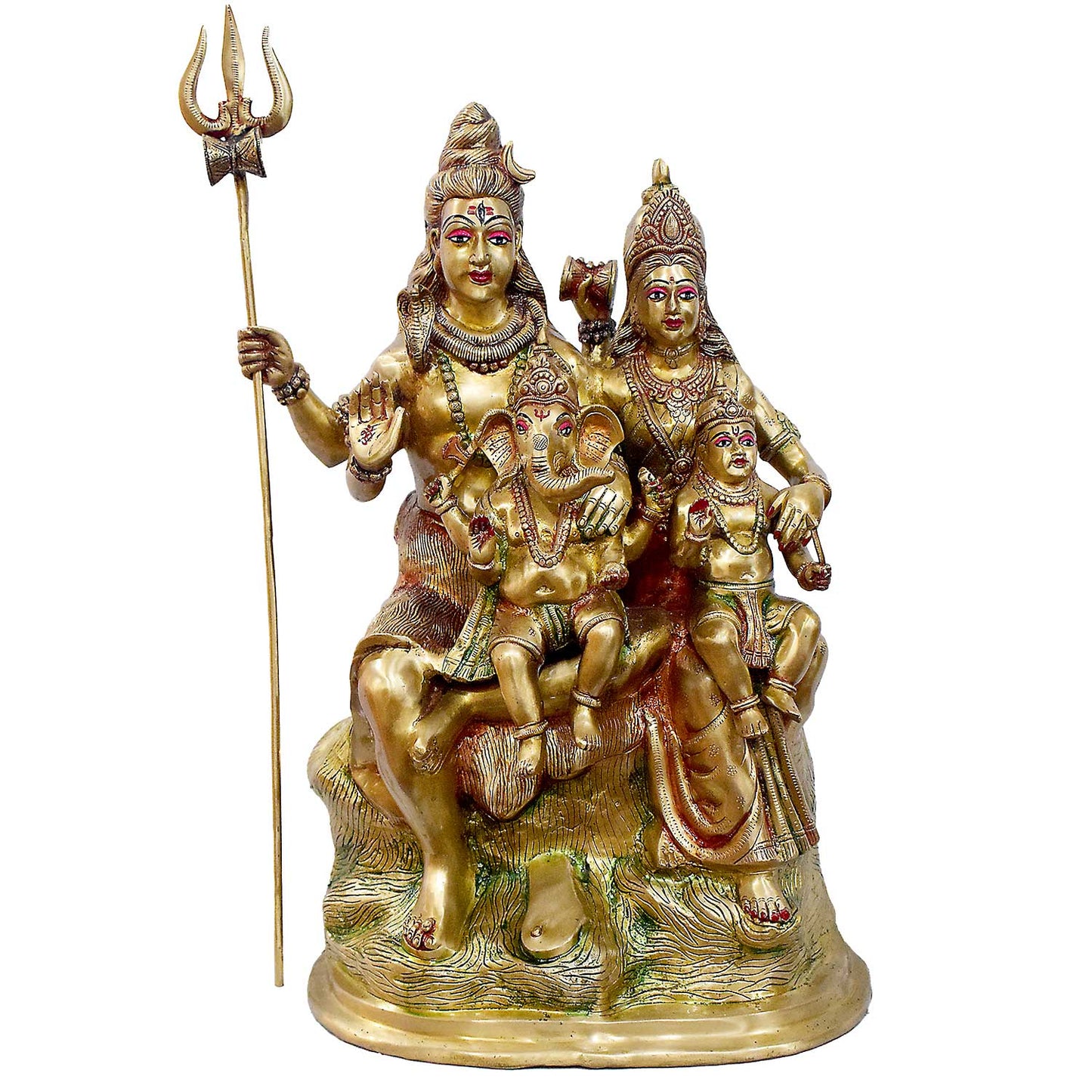 ब्रासोरा® वृंदावन वेणुगोपाल कृष्ण पीतल की प्रतिमा मोर के साथ | एंटीक नीला और सुनहरा रंग | ऊँचाई 20 इंच