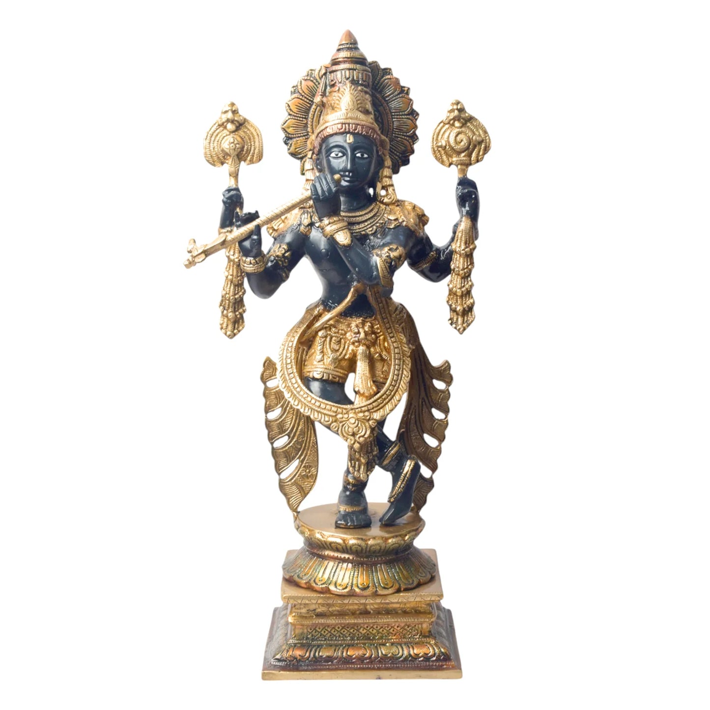 Brassaura® Brass Chola Krishna Sculpture | Height 19 Inches