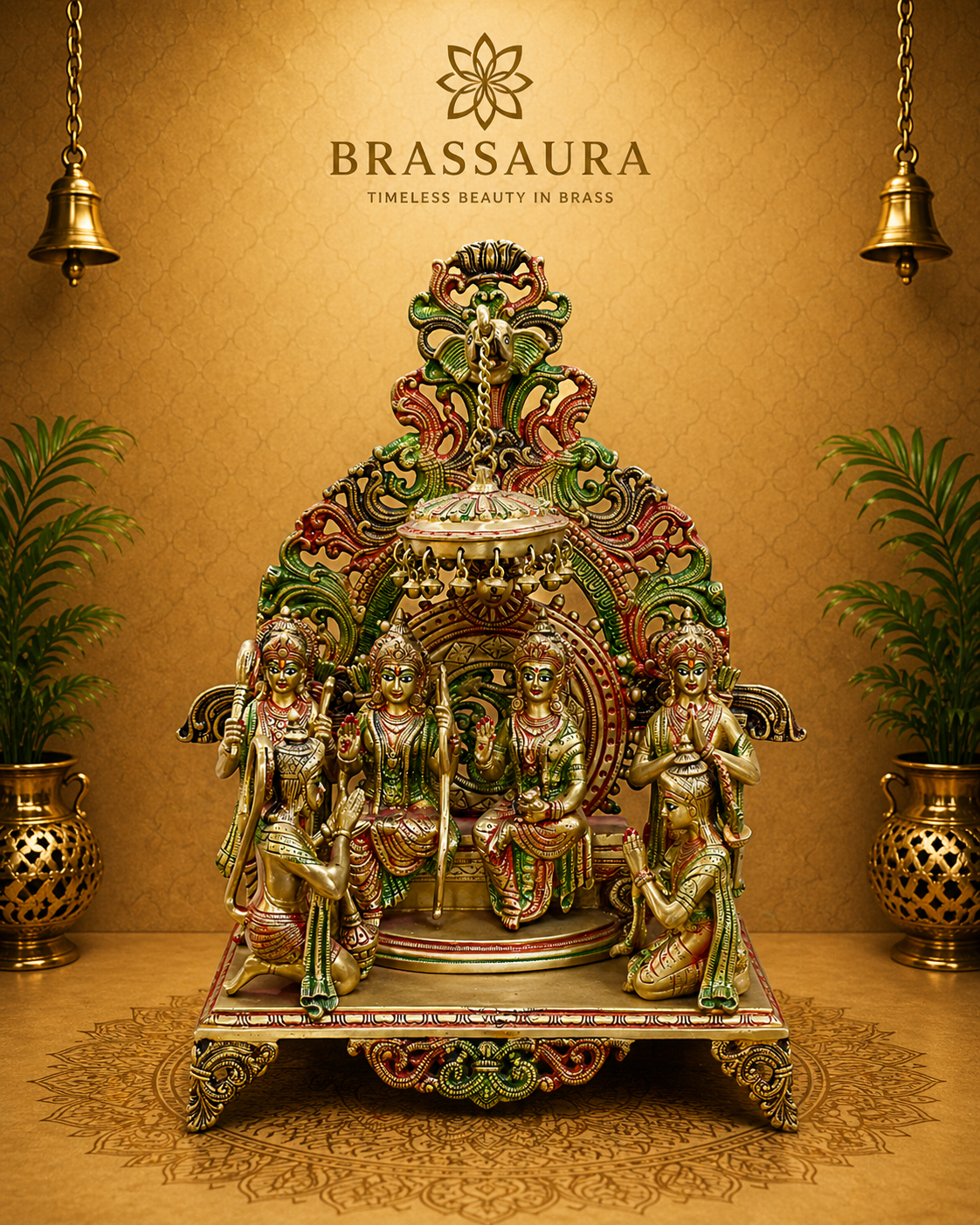 Brassaura® Brass Shree Ram Darbar Murti | Height 23 Inches