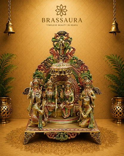 Brassaura® Brass Shree Ram Darbar Murti | Height 23 Inches