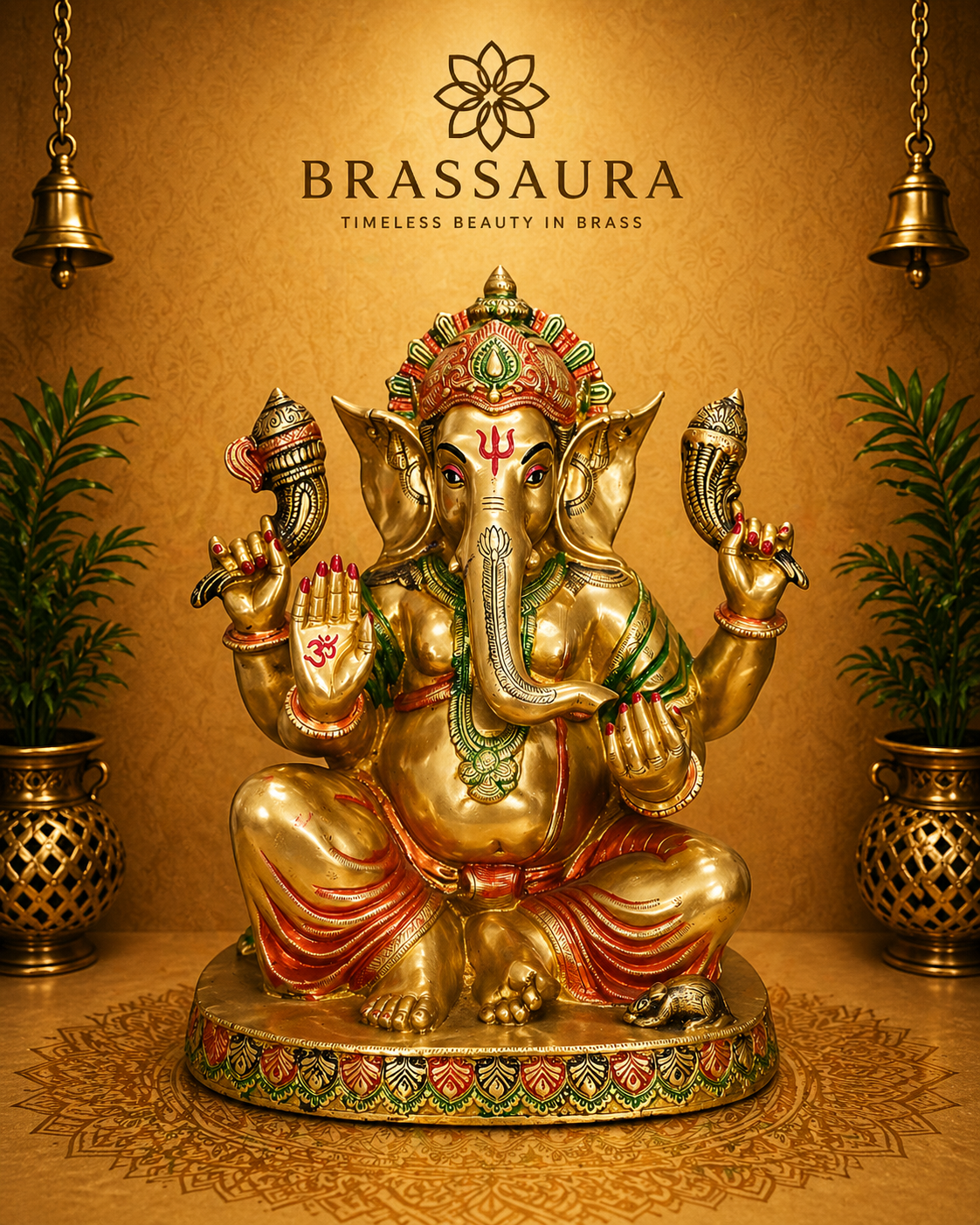 Brassaura® Brass Divine Ganesha Idol | Height 20 Inches