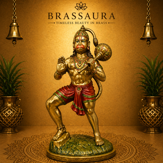 Brassaura® Brass Lord Hanuman Statue | Height 74 Inches