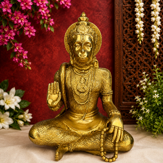 ब्रासॉरा™ प्रीमियम ब्रास हनुमान मूर्ति – ऊँचाई 11.6 इंच और वज़न 4.85 किलोग्राम | पवित्र उच्चारण