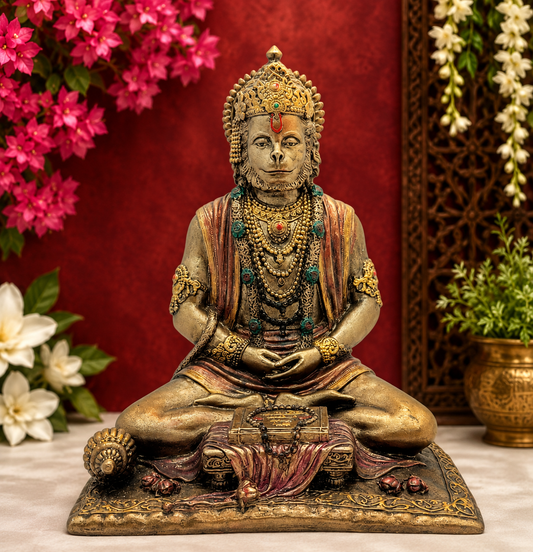 ब्रासौर™ राल हनुमान मूर्ति 5.6 इंच ऊँचाई और 0.66 किलोग्राम वज़न | भक्तिमय गृह सज्जा