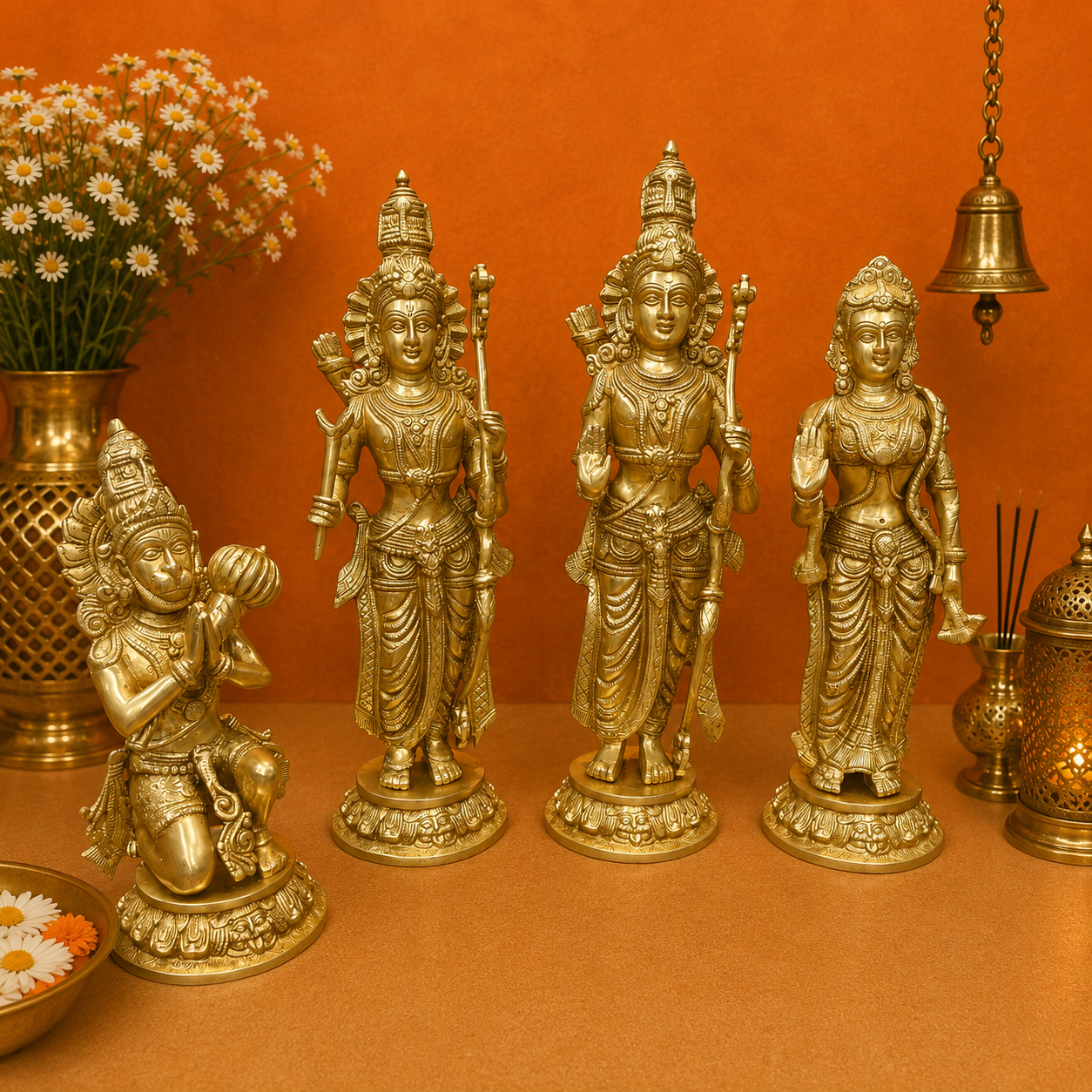 ब्रासोरा® वृंदावन वेणुगोपाल कृष्ण पीतल की प्रतिमा मोर के साथ | एंटीक नीला और सुनहरा रंग | ऊँचाई 20 इंच