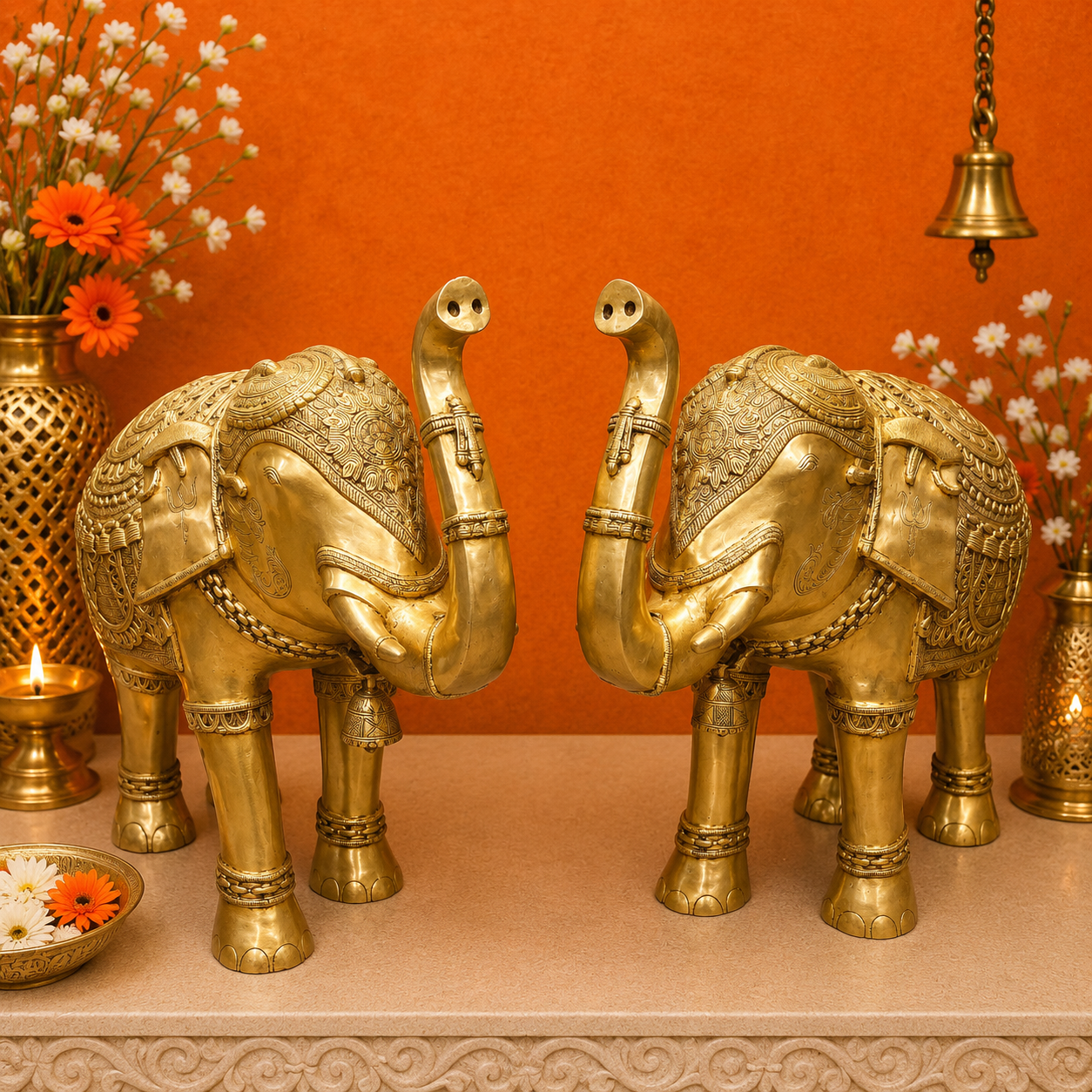 ब्रासोरा® वृंदावन वेणुगोपाल कृष्ण पीतल की प्रतिमा मोर के साथ | एंटीक नीला और सुनहरा रंग | ऊँचाई 20 इंच