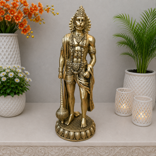 ब्रासोरा® वृंदावन वेणुगोपाल कृष्ण पीतल की प्रतिमा मोर के साथ | एंटीक नीला और सुनहरा रंग | ऊँचाई 20 इंच