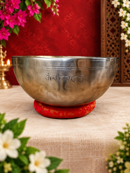 Brassaura® Jhumka Bati Bell-Shaped Singing Bowl with Traditional Engraving | Handcrafted Bronze Sound Healing Bowl for Meditation, Yoga & Spiritual Practice