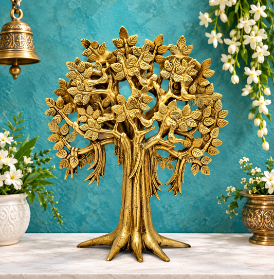 Brassaura® Brass Tree Home Décor – Height 10 Inches & Weight 1.3 Kgs | Exquisite Handcrafted Art Piece for Living Space