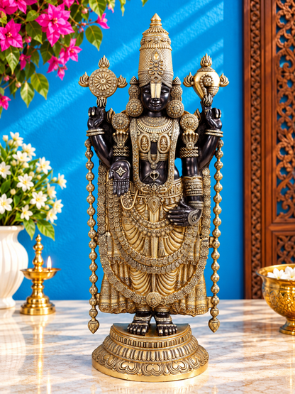 Brassaura® Lord Venkateshwara Statue | Brass | Height 47 Inches & Weight 48 kgs