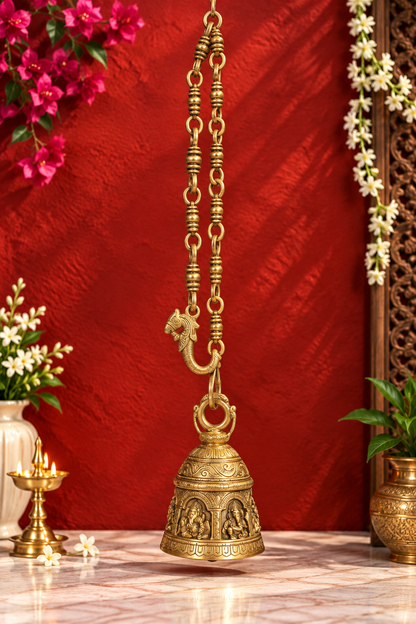 Brassaura® Brass Temple Bell for Home Mandir & Pooja Decor | 6 Inches