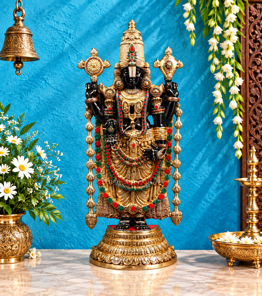 Brassaura® Brass Balaji Idol For Home Decor Height 46 Inch| Weight: 48.1 kg