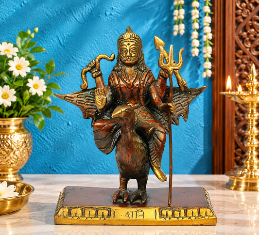Brassaura® Shani Dev Brass Murti | Divine Protector & Symbol of Justice | Height 7 Inches