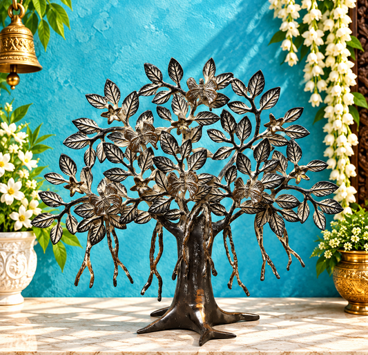 Brassaura® Premium Brass Bonsai Tree Sculpture with Floral Accents | Handcrafted Decorative Tree Showpiece for Home, Office & Luxury Table Décor | Height 13 Inches | Weight 1.92 Kgs