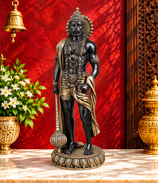 ब्रासोरा® वृंदावन वेणुगोपाल कृष्ण पीतल की प्रतिमा मोर के साथ | एंटीक नीला और सुनहरा रंग | ऊँचाई 20 इंच