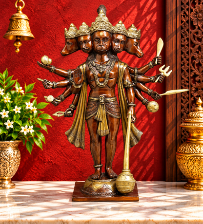 ब्रासोरा® वृंदावन वेणुगोपाल कृष्ण पीतल की प्रतिमा मोर के साथ | एंटीक नीला और सुनहरा रंग | ऊँचाई 20 इंच