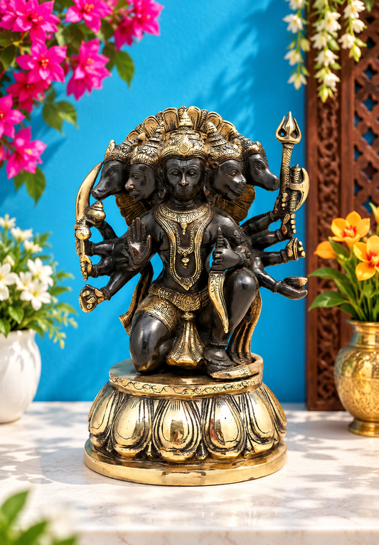 ब्रासोरा® वृंदावन वेणुगोपाल कृष्ण पीतल की प्रतिमा मोर के साथ | एंटीक नीला और सुनहरा रंग | ऊँचाई 20 इंच